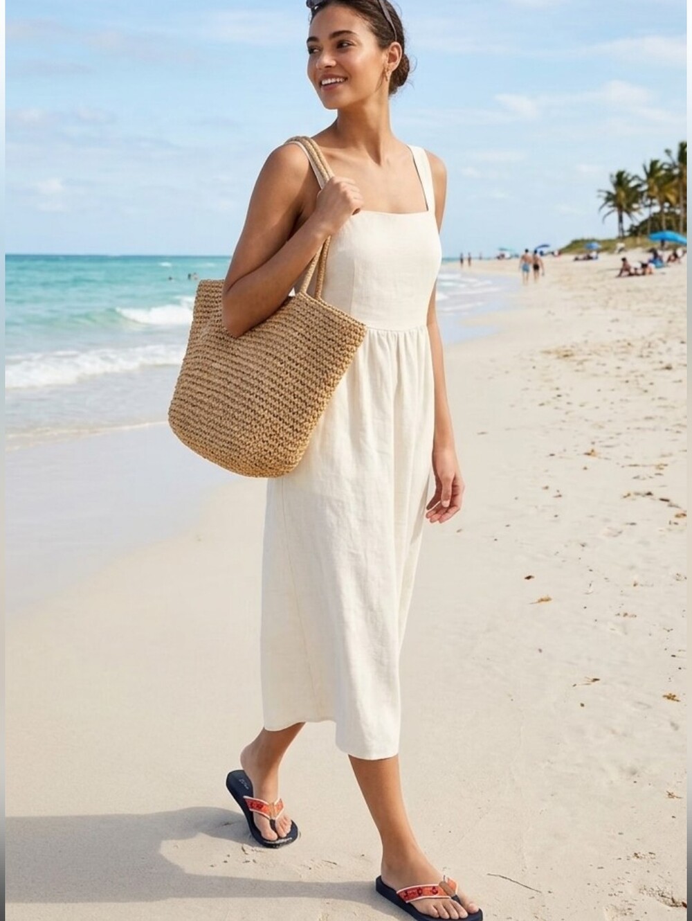 J.Crew embroidered anchor  flip flop. Size  8